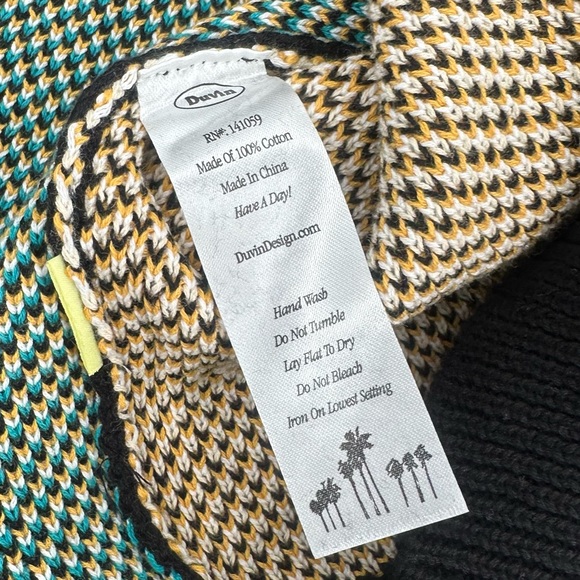 DUVIN BEACH CLUB Knit Sweater Windsurf Crew Mens L Black Cotton Unisex TAGS - Picture 7 of 10